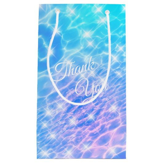 水リップルプールパーティービーチパーティー夏パーティー スモールペーパーバッグ (正面)