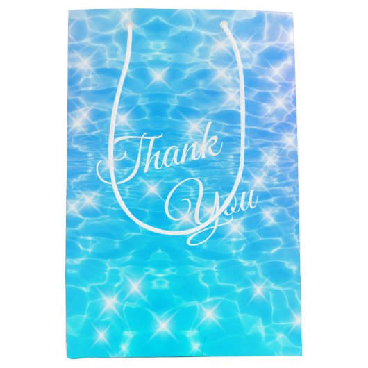 水リップルプールパーティービーチパーティー夏パーティー ミディアムペーパーバッグ (正面)