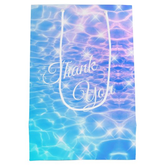 水リップルプールパーティービーチパーティー夏パーティー ミディアムペーパーバッグ (裏面)