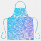 水リップル水のテクスチャモダン名前をカスタムする エプロン (正面)