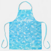 水リップル水のテクスチャモダン名前をカスタムする エプロン (正面)