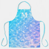 水リップル水テクスチャーカッコいいモノグラムイニシャル エプロン (正面)