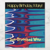 水リップル流れる抽象芸術移動 ワインラベル (シングルラベル)