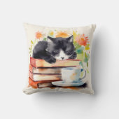 水リラックス色のコージー猫 クッション (正面)