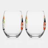 水リラックス色のコージー猫 ステムなしワイングラス (右)