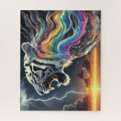 水レインボーネオンとホワイトタイガー ジグソーパズル (縦)