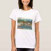 水ヴィンテージの日本のな芸術Ukiyo-E上の橋 Tシャツ (正面)