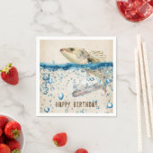 水上から飛び出す誕生日の魚 スタンダードカクテルナプキン (インサイチュ)