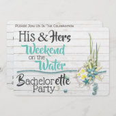 水上での彼と彼女の週末のバチェロレッテ 招待状 (正面/裏面)
