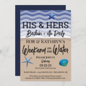 水上での独身パーティー週末の招待状 招待状 (正面/裏面)