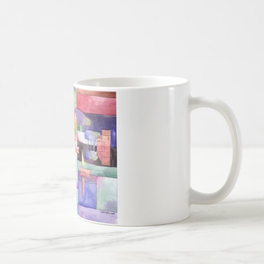 水上のセーリング水の色のペイニング コーヒーマグカップ (右)