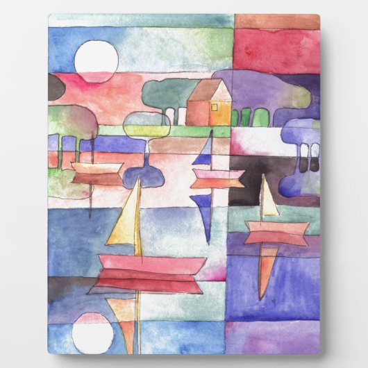 水上のセーリング水の色のペイニング フォトプラーク (正面)