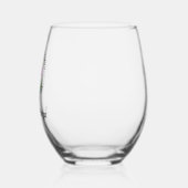 水上のピンクフラミンゴのチーム名日付Estd N ステムなしワイングラス (左)