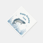 水上の大魚の誕生日パーティー スタンダードカクテルナプキン (角)