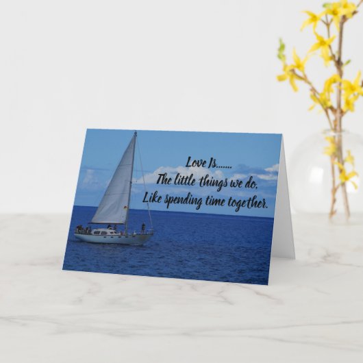 水上の帆船 カード (黄色い花)