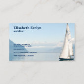 水上の白い帆船 名刺 (裏面)