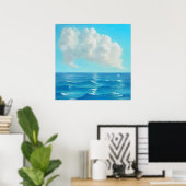 水上の雲 - 画家風の海景色 ポスター (ホームオフィス)