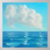 水上の雲 - 画家風の海景色 ポスター (正面)