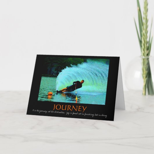 水上スキーのやる気を起こさせるなカード(カラフル) カード (正面)