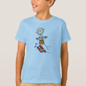 水上スキーのスティックフィギュア Tシャツ (正面)