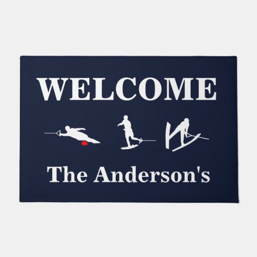 水上スキーのパーソナライズなドア・マット ドアマット (正面)