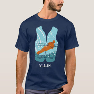 水上スキーのライフジャケットグラフィパーソナライズされたック Tシャツ