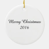 水上スキーの女の子のクリスマスオーナメント セラミックオーナメント (裏面)