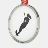 水上スキーの女性 メタルオーナメント (左)