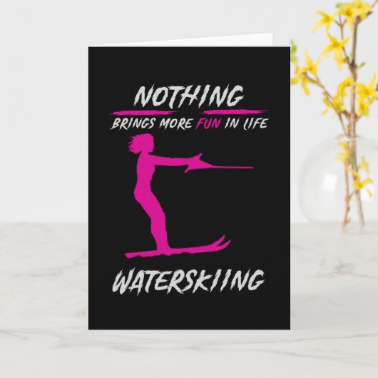 水上スキーはおもしろいを生き生きとさせる。スポーツ カード (黄色い花)