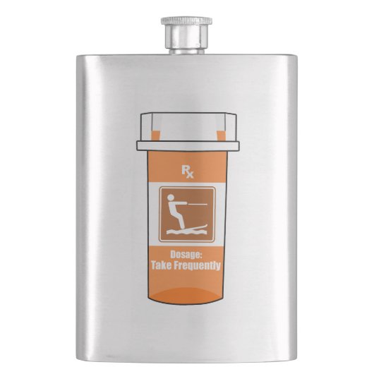 水上スキーは私の薬 フラスク (正面)