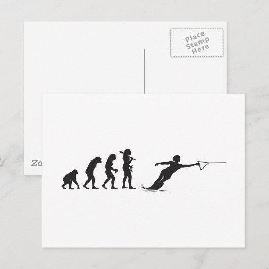 水上スキー ポストカード (正面/裏面)