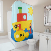 水上交通タグボートボート潜水艦 シャワーカーテン (インサイチュ)