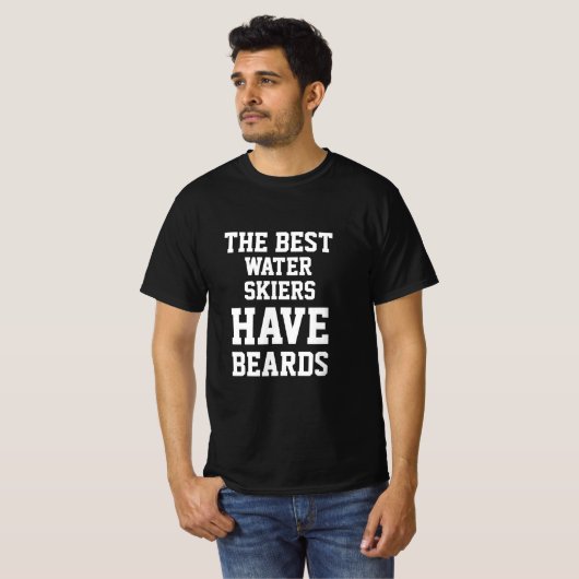 水上最高ののスキーヤーは髭のTシャツを着ている Tシャツ (正面フル)