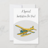 水上機の漫画イラスト 招待状 (裏面)