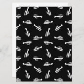 水上機航空機シルエットプリントパターンデザイン シーズンカード (正面/裏面)