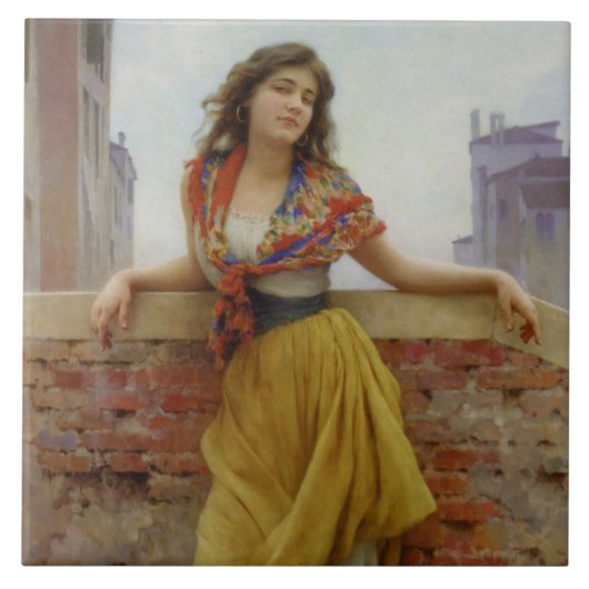 水上運搬女 タイル (正面)