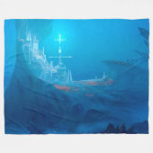 水上都市の フリースブランケット (正面(横))