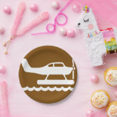 水上飛行機サイン ペーパープレート (パーティー)