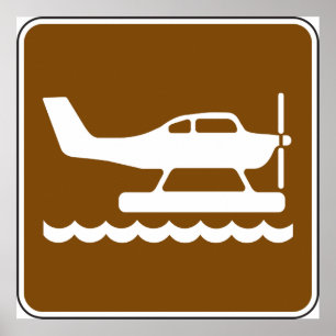 水上飛行機サイン ポスター