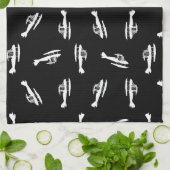 水上飛行機シルエットプリントパターンデザイン キッチンタオル (折り畳み)