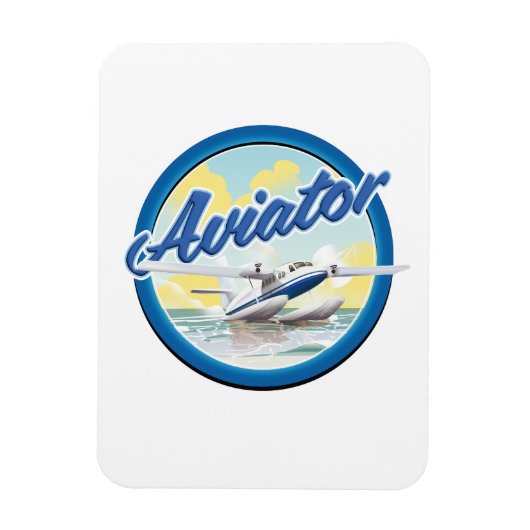 水上飛行機ブルーロゴ マグネット (縦)