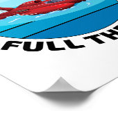 水上飛行機ボートレーシングスピードボートパワーボートおもしろい ポスター (角)