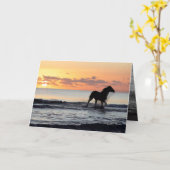 水上馬グリーティングカードにサンライズ馬 カード (黄色い花)