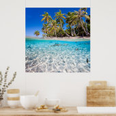 水下および水上の熱帯島 ポスター (キッチン)