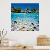 水下および水上の熱帯島 ポスター (キッチン)