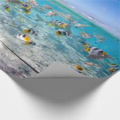 水下および水上の熱帯島 ラッピングペーパー (角)