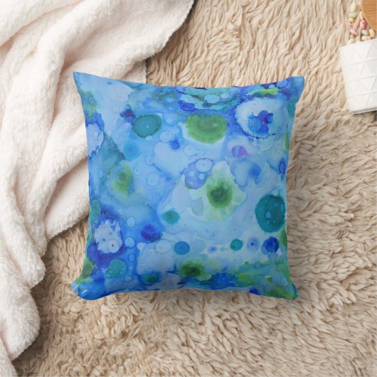 水下の青と緑の枕 クッション (ブランケット)