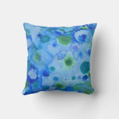 水下の青と緑の枕 クッション (裏面)