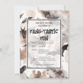 水不気味色こうもりハローウィンパーティ 招待状 (正面)