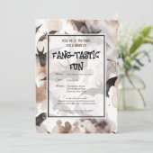 水不気味色こうもりハローウィンパーティ 招待状 (スタンド正面)